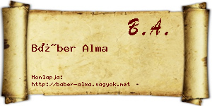 Báber Alma névjegykártya